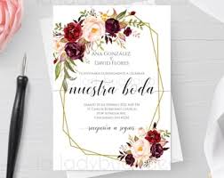 Fondos de invitaciones de boda. Invitacion Boda Para Editar Imprimir Color Tinto Invitaciones Etsy