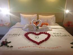 Happy 10th Anniversary Hotel Room Decoration Romantic Room Decoration Wedding Room Decorations