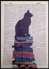 Black Cat Silhouette Books Print Vintage Dictionary Page Wall Art Picture Animal Ebay