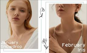 Birth Flower Necklace: Gold Plated Stainless Steel Pendant