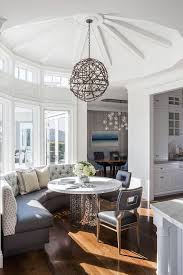 Get a free quote today! Round Breakfast Room With Gray Curved Banquette And Nixon Dining Table Contemporary Dining Room