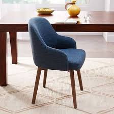West Elm Saddle Dining Chair Linen Weave Regal Blue Dining Room Chairs Kitch Mid Century Upholstered Dining Chair Dining Chairs Mid Century Dining Chairs