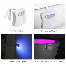 Toilet Night Light Motion Sensor Activated Led Light 8 Colors Dbzon