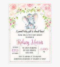 Elephant themed baby shower decorations. Blush Pink Floral Elephant Baby Shower Invitation Printable Watercolor Elephant Baby Png Free Transparent Png Download Pngkey
