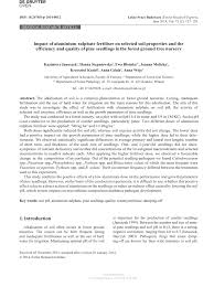 Pomegranates prefer slightly acidic soil (ph = 5.5 to 7). Pdf Lmpact Of Aluminium Sulphate Fertiliser On Selected Soil Properties And The Efficiency And Quality Of Pine Seedlings In The Forest Ground Tree Nursery