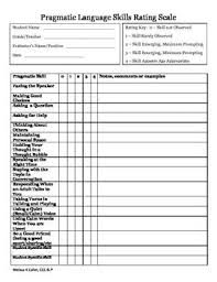 Pragmatic Social Skills Rating Scale And Descriptions Social Skills Pragmatics Rating Scale
