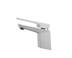 When selecting a faucet's finish, you should first consider the bathroom's color palette. Aqua Siza Single Lever Modern Bathroom Vanity Faucet White
