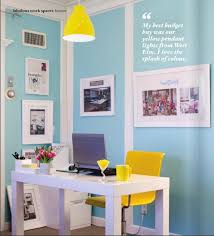 Blue And Yellow Office Space Blue Office Decor Cool Office Space Yellow Office
