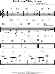 Elvis Presley Can T Help Falling In Love Sheet Music For Beginners In C Major Download Print Piano Sheet Music Free Clarinet Sheet Music Easy Piano Sheet Music