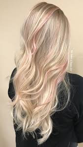 Blonde Balayage With Pink Peekaboos Pink Blonde Hair Hair Streaks Blonde Hair With Pink Highlights