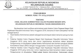 Pendaftaran cpns kejaksaan 2021 ini dibuka mulai 30 juni 2021. 29 000 Pelamar Lolos Administrasi Cpns Kejaksaan Agung Cek Hasilnya Halaman All Kompas Com