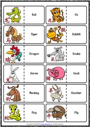 chinese zodiac signs esl vocabulary worksheets