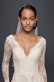 High Low Chantilly Lace Wedding Dress David S Bridal Wedding Dresses Lace Chantilly Lace Wedding Dress Wedding Dresses