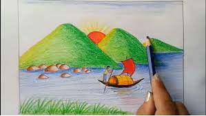 10 lukisan pemandangan khas era 90 an ini membawamu bernostalgia. Gambar Pemandangan Alam Dengan Pensil Warna Gambar Pemandangan