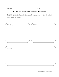 Reading Worksheets Main Idea Worksheets Reading Worksheets Reading Summary Worksheet Main Idea Worksheet