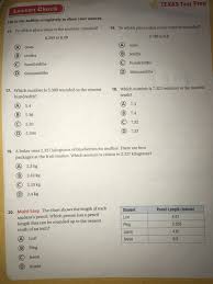 Solved Texas Test Prep Lesson Check Fill In The Bubble Co