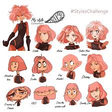 How to draw anime is full of challenges, one of the most important steps in learning cartoon or manga art is to watch other artists' samples and tutorials. Style Challenge Done Art Style Challenge Different Drawing Styles Cartoon Styles