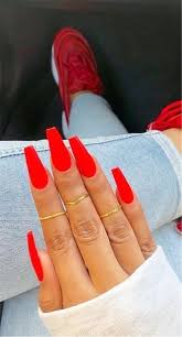 45 Hottest Red Long Acrylic Coffin Nails Designs You Need To Know Page 8 Of 45 Cute Hostess For Modern Women Red Acrylic Nails Coffin Nails Designs Red Nail Designs