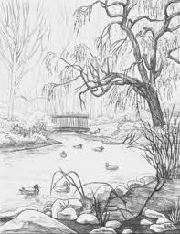 Epingle Par Michel Sur Art Journals Dessin Paysage Coloriage Paysage Croquis De Paysage