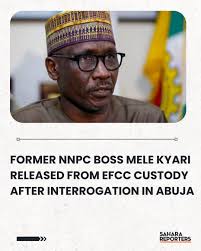 Former NNPC Boss Mele Kyari Released From EFCC Custody After Interrogation  In Abuja Full story in comments section 👇🏽