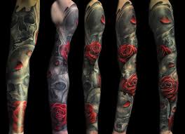 Black And Red Rose Tattoo Sleeve Black And Red Full Sleeve Rose Tattoo Design Of Tattoos Rose Tattoo Sleeve Rose Tattoos Sleeve Tattoos