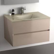 Le carrelage monochrome traditionnel commence à servir de. Meuble Salle De Bain Taupe 75 Cm 1 Tiroir Plan Verre Glass