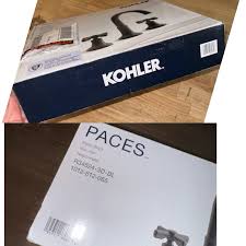 Kohler Paces Widespread bathroom sink faucet Matte Black Finish 8” Bathroom  accessories