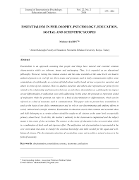 Pdf Essentialism In Philosophy Psychology Education Social And Scientific Scopes
