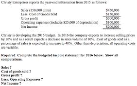 .or local general sales taxes in 2015 for prior year purchases, don't reduce your 2015 state and local general sales taxes by this amount. Solved Christy Enterprises Reports The Year End Informati Chegg Com
