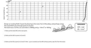 Design A Rollercoaster Worksheet Gpe Ke Kinetic And Potential Energy Potential Energy Experiments Gravitational Potential Energy