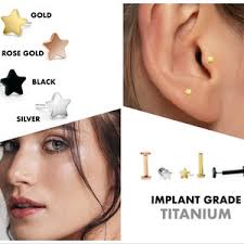 NEU 20G/18G/16G kleiner fadenloser Labret Ohrstecker Knorpelohrring  Tragus/Conch Flatback Ohrringe