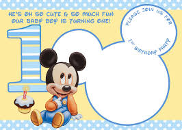 Printable Birthday Card For Baby Boy Mickey Mouse 1st Birthday Invitations Mickey Mouse 1st Birthday Mickey Mouse Birthday Invitations Mickey Mouse Birthday