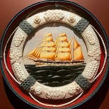 Nothing Says Maritime Art Like A Painting Of A Sailing Ship In A Woven Rope Frame Shaped Like A Life Ring Peakmaritime Maritime Art Rope Frame Sailing Ships