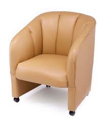 Baker Round Club Table With Leather Barrel Chairs Barrel Chair Chair Modern Club Chair