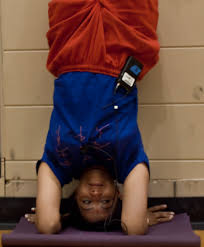 devki desai demonstrating a headstand