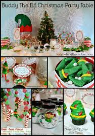 Place a bright red tablecloth down, lay the runner on top, and coordinate with similarly themed decorations like cups and napkins! Buddy The Elf Christmas Party Table