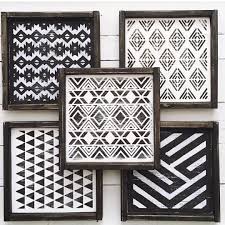 Black And White Farmhouse Wall Decor Black And White Geometric Aztec Tribal Print Wall Art Monochromatic Wall Decor Gallery Wall Mod Aztec Decor Farmhouse Wall Decor Black And White Decor