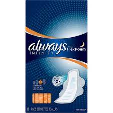Flexfoam pads are unbelievably thin and . Always Infinity Size 4 Overnight Pads With Flexfoam 26 Count Feminine Products Beauty Health Shop The Exchange