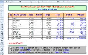 Contoh soal persamaan dasar akuntansi pemerintah daerah , j… 45 soal tematik kelas 5 tema 4. Tugas Spreadsheet Untuk Siswa Smk Kelas X Akuntansi Paket Program Pengolah Angka