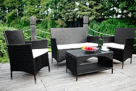 Merax 4 Piece Outdoor Pe Rattan Wicker Sofa And Chairs Set Rattan Patio Garden Furniture Set Rattan Patio Furniture Garden Furniture Sets Garden Patio Furniture