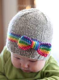 Free Knitting Pattern For Rainbow Baby Hat Baby Hat Knitting Pattern Hat Knitting Patterns Baby Knitting Patterns
