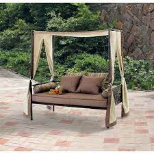 Outdoor Patio Yard Lawn Furniture Day Bed Lounge With Canopy Sun Shade Outdoor Daybed Patio Bed Backyard Patio Furniture