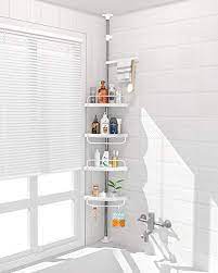Review For Adovel 4 Layer Corner Shower Caddy Adjustable Shower Shelf Constant Tension Stainless Steel Pole Organizer Rustproof 3 3 To 9 8ft