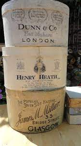 Display Of Vintage Creamy Colored English Hat Boxes Packaging Design Hat Boxes Vintage Hat Boxes Vintage Box