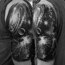 Black And White Space Tattoo Resultado De Imagem Para Space Tattoo Black And Grey Space Tattoo Night Sky Tattoos Cosmos Tattoo