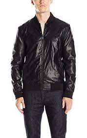 Guess Men S Perforated Faux Leather Bomber Jacket Black Medium Guess Apparel Giii Faux Leather Bomber Jacket Leather Bomber Jacket Guess Men