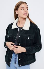 Pacsun Jacket Outfit Women Corduroy Sherpa Jacket Sherpa Denim Jacket