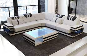 Modern Sectional Fabric Sofa San Antonio L Shape With Led Modern Sofa Living Room Corner Sofa Design Sofa Bed Design