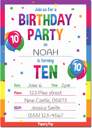 Birthday Invitation Card For 6 Year Old Boy Boys Birthday Party Invitation Template Awesome 10 Year Old Birthd Birthday Party Invitation Templates Birthday Invitations Kids Boy Birthday Party Invitations