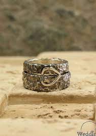 Wild Heart Wedding Bands Set His And Her Half Heart Rings Etsy Diamond Wedding Bands Wedding Band Sets His And Hers Rings